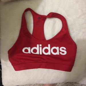 Red adidas sports bra